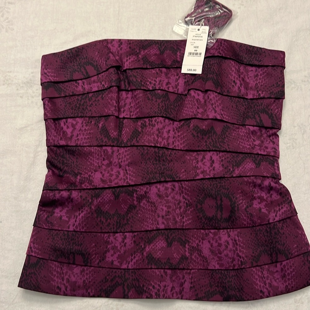 White House black market bustier – purple snake, skin size 00